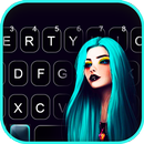 Neon Goth Girl Klavye Arkaplan APK