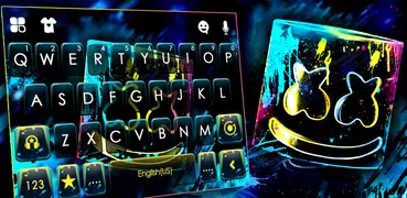 最新版、クールな Neon Graffiti DJ のテーマキーボード