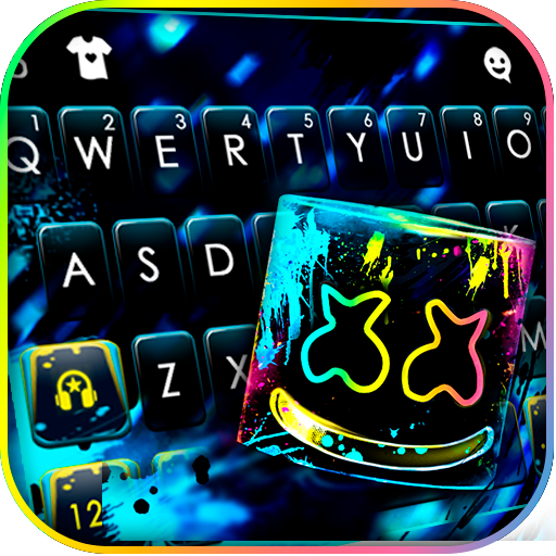 最新版、クールな Neon Graffiti DJ のテーマキーボード