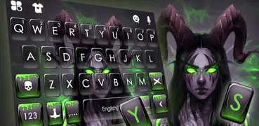 Tema Keyboard Neon Green Demon