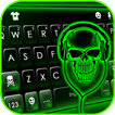 Neon Green DJ Skull Klavye Ark