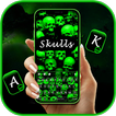 Neon Green Skulls Tastaturhintergrund