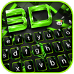 Neon Green Tech 3D Klavye Arka