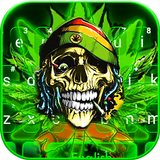 Neon Green Weed Skull icon
