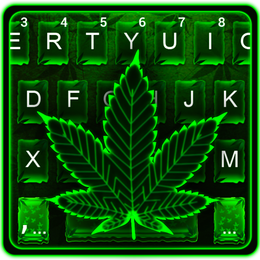 Neon Green Weed のテーマキーボード