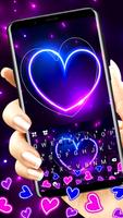 Fond de clavier Neon Heart Gra Affiche