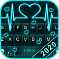 Neon Heart Love Keyboard Theme