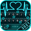 Neon Heart Love Keyboard Theme