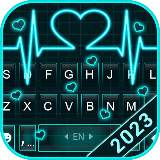 Neon Heart Love Teclado