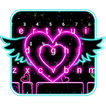 Tema Keyboard Neon Heart Wings