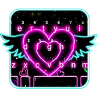 Thème de clavier Neon Heart Wi icône