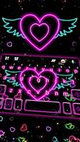 Neon Heart Wings Plakat