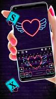 Hình nền bàn phím Neon Heart W ảnh chụp màn hình 1