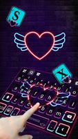 Hình nền bàn phím Neon Heart W ảnh chụp màn hình 2