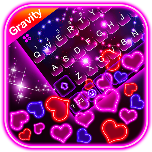 Neon Hearts Gravity 主題鍵盤