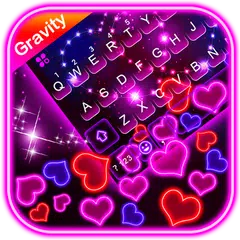 Neon Hearts Gravity Keyboard T Icon