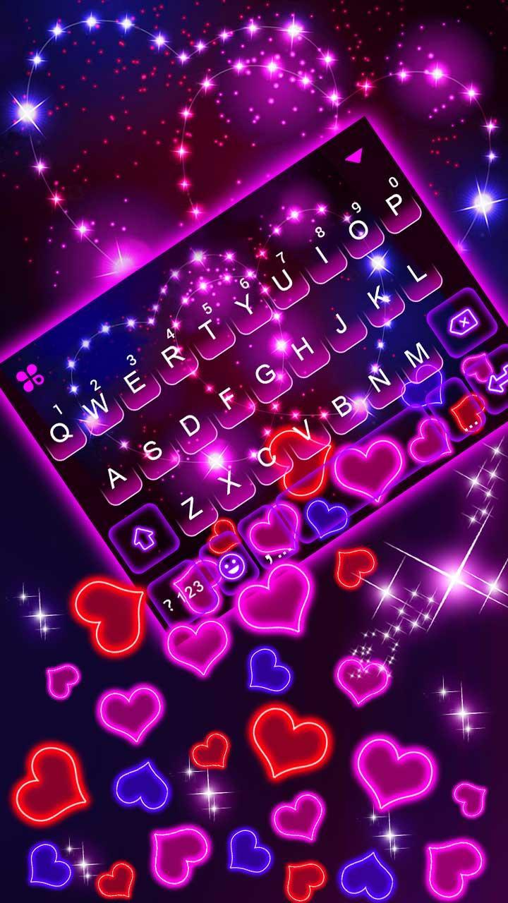 pink purple and blue neon hearts on black roblox
