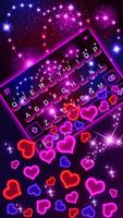 Thème de clavier Neon Hearts G Affiche