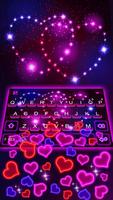Thème de clavier Neon Hearts G capture d'écran 2