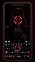 Fundo do Teclado Neon Hoodie M Cartaz