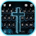Neon Holy Cross Keyboard Background