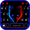 Neon Ice Wolf Tastaturhintergr