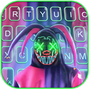 Neon Joker Maskman Fondo de teclado APK