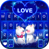 خلفية الكيبورد Neon Kitten Lov أيقونة