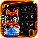 Neon Luck Cat Klavye Arkaplanı APK