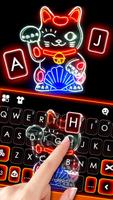 Hình nền bàn phím Neon Luck Cat ảnh chụp màn hình 1