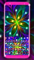 Tema Keyboard Neon Leaves Cartaz