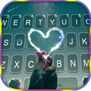 Фон клавиатуры Neon LED Heart APK
