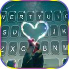 Fond de clavier Neon LED Heart icône