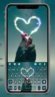 Fond de clavier Neon LED Heart Affiche