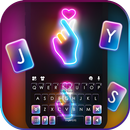 Neon Light Heart Fondo de tecl APK