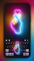خلفية الكيبورد Neon Light Hear الملصق