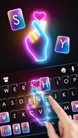 خلفية الكيبورد Neon Light Hear تصوير الشاشة 1