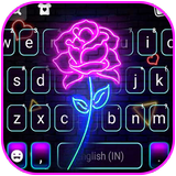 Fond de clavier Neon Light Ros icône