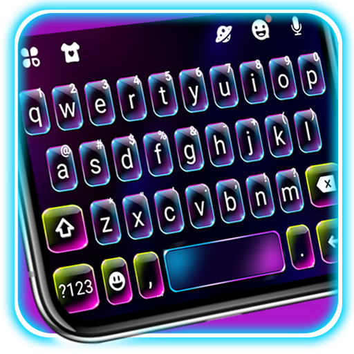 Tema Keyboard Neon Light