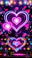 Theme Neon Lights Heart poster