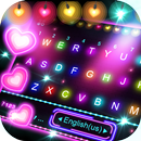 Neon Lights Love Keyboard Back APK