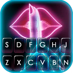 最新版、クールな Neon Lips のテーマキーボード