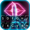 Neon Lips Keyboard Background