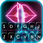 最新版、クールな Neon Lips のテーマキーボード アイコン