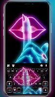 Latar Belakang Keyboard Neon L poster