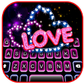 Neon Love Hearts Keyboard Theme