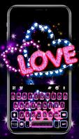 Neon Love Hearts پوسٹر