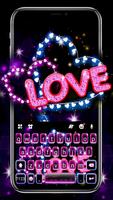 тема Neon Love Hearts постер