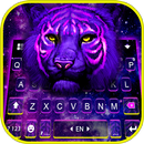 خلفية الكيبورد Neon Purple Tiger APK