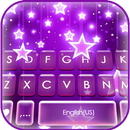 Tema Keyboard Neon Purple Star APK